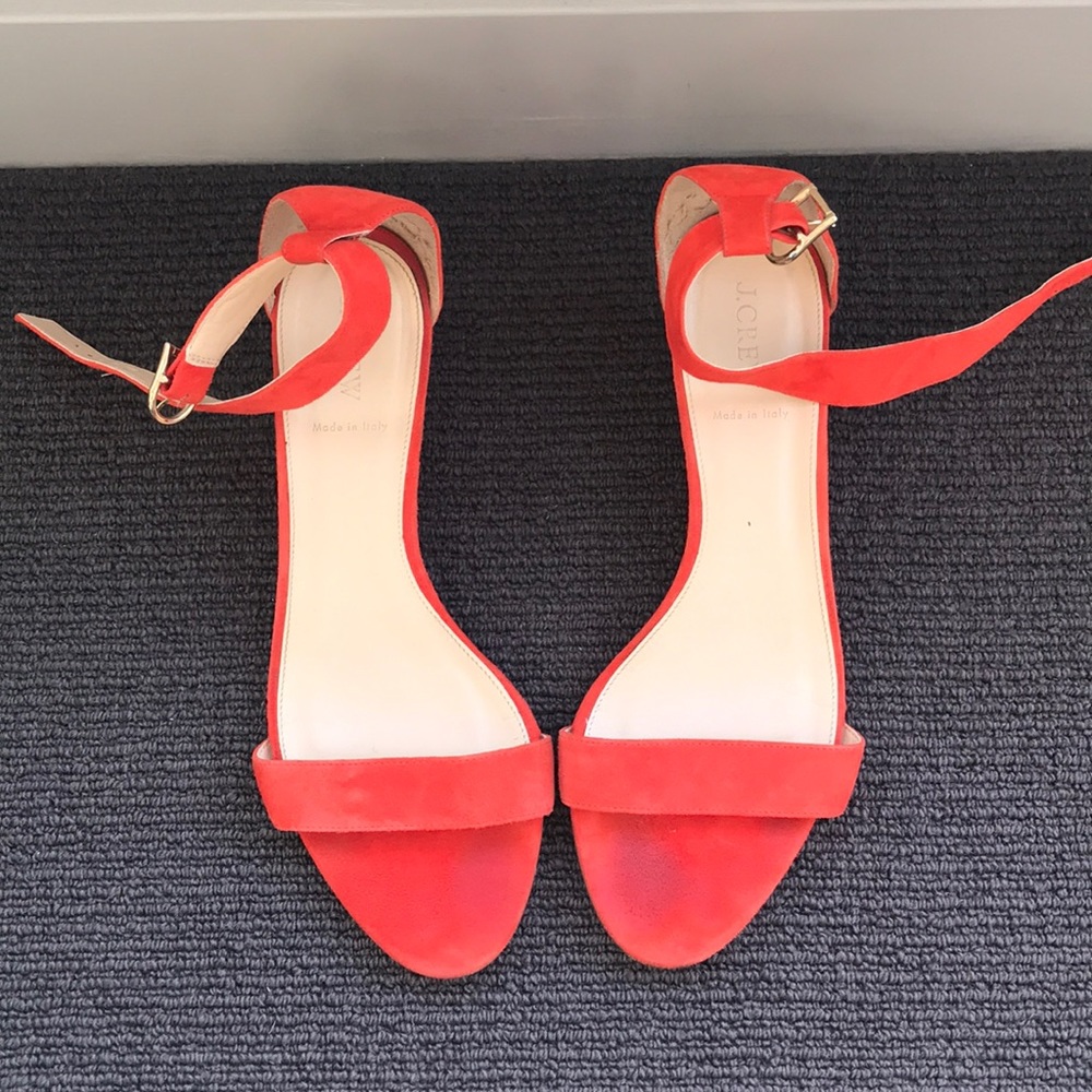 Bright Orange j. crew Low Wedges